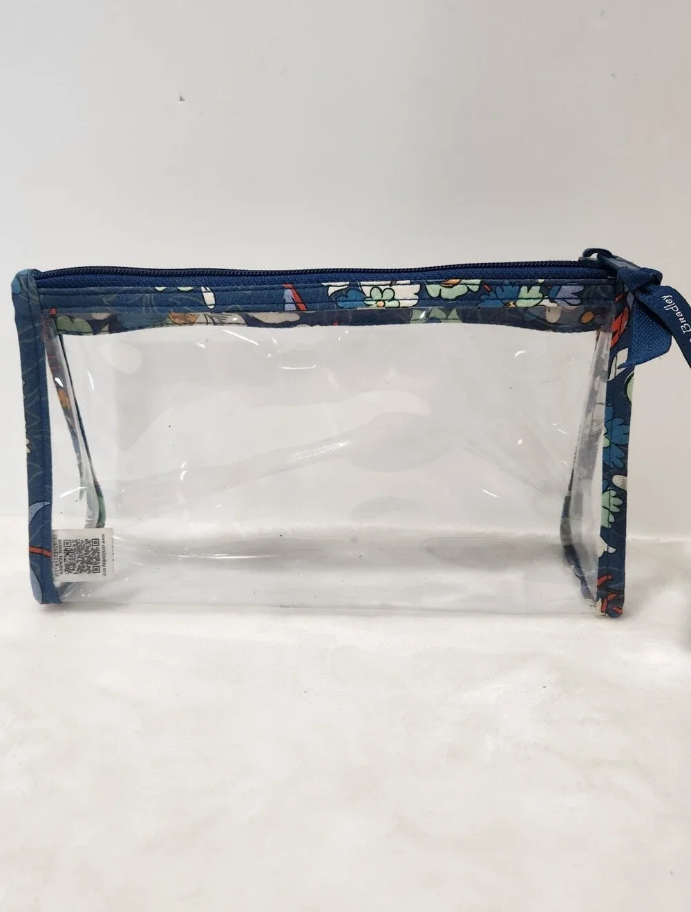 Vera Bradley Navy Blue Floral Burst Eye Mask Clear Cosmetic Bag Gift Set